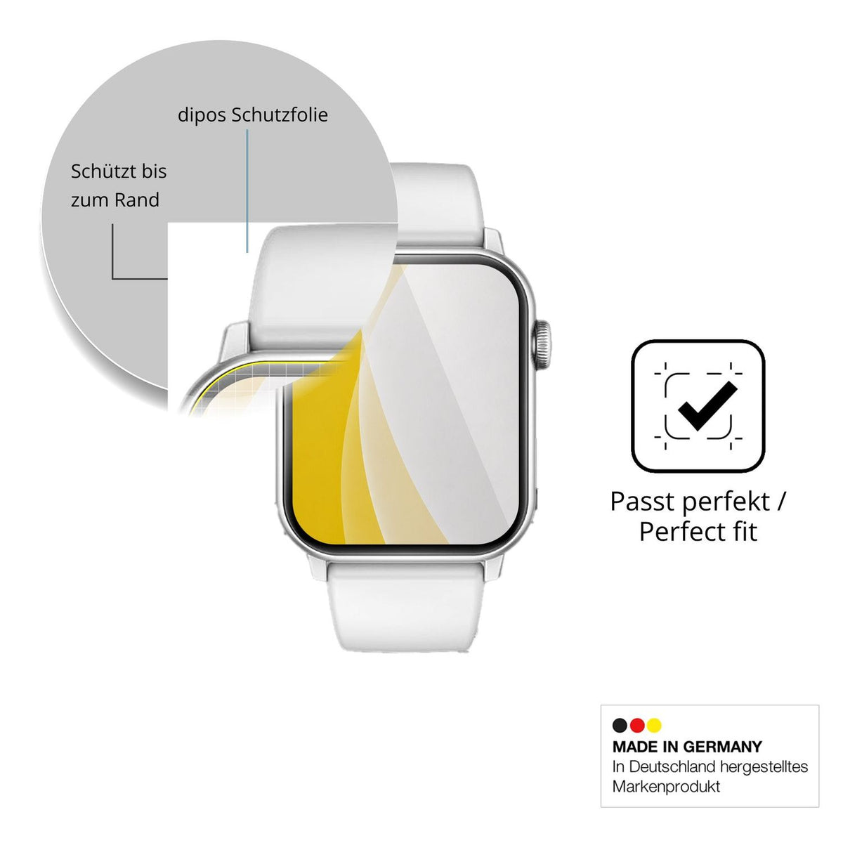Schutzfolie mit optimaler Passform, zur Verwendung mit Hüllen geeignet