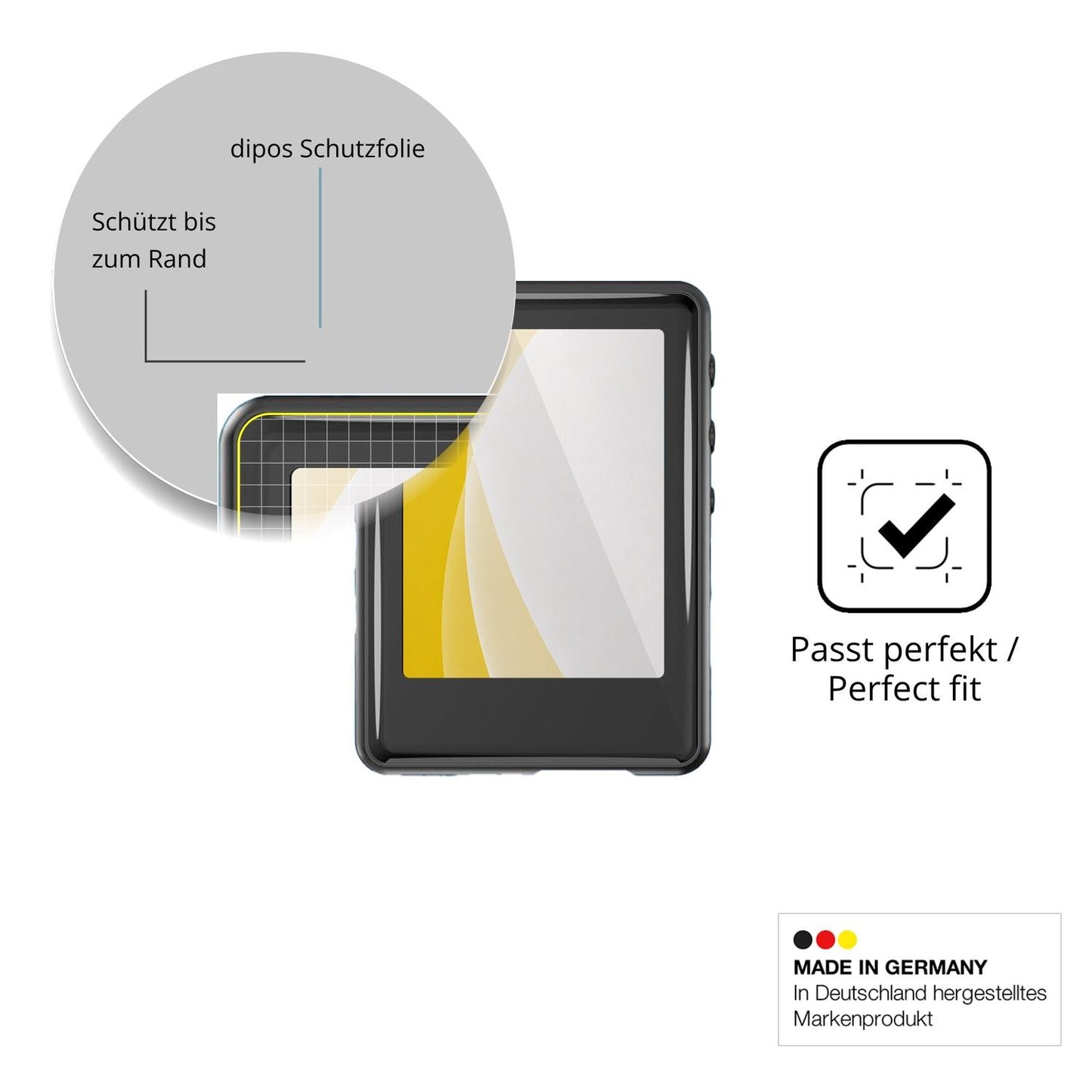 Schutzfolie mit optimaler Passform, zur Verwendung mit Hüllen geeignet