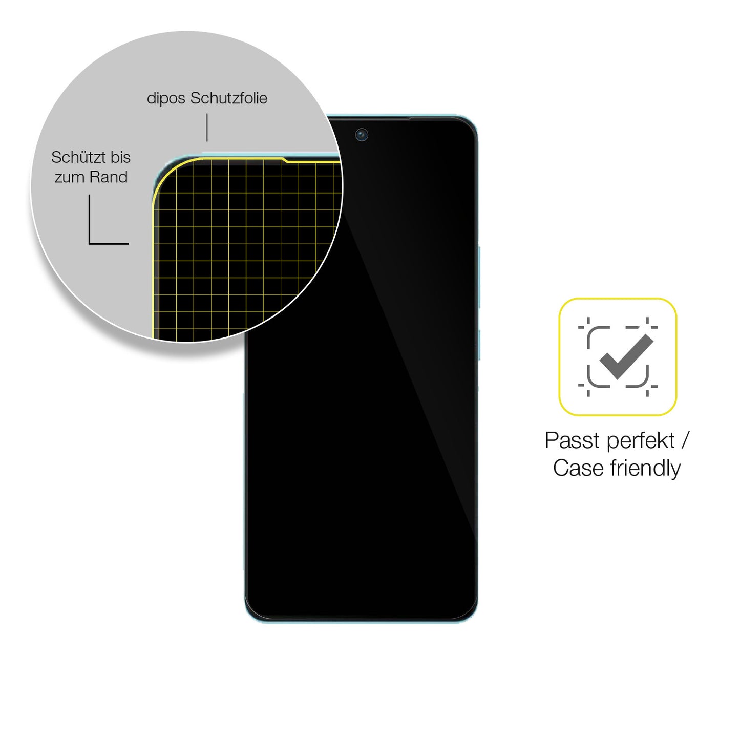 Schutzfolie mit optimaler Passform, zur Verwendung mit Hüllen geeignet