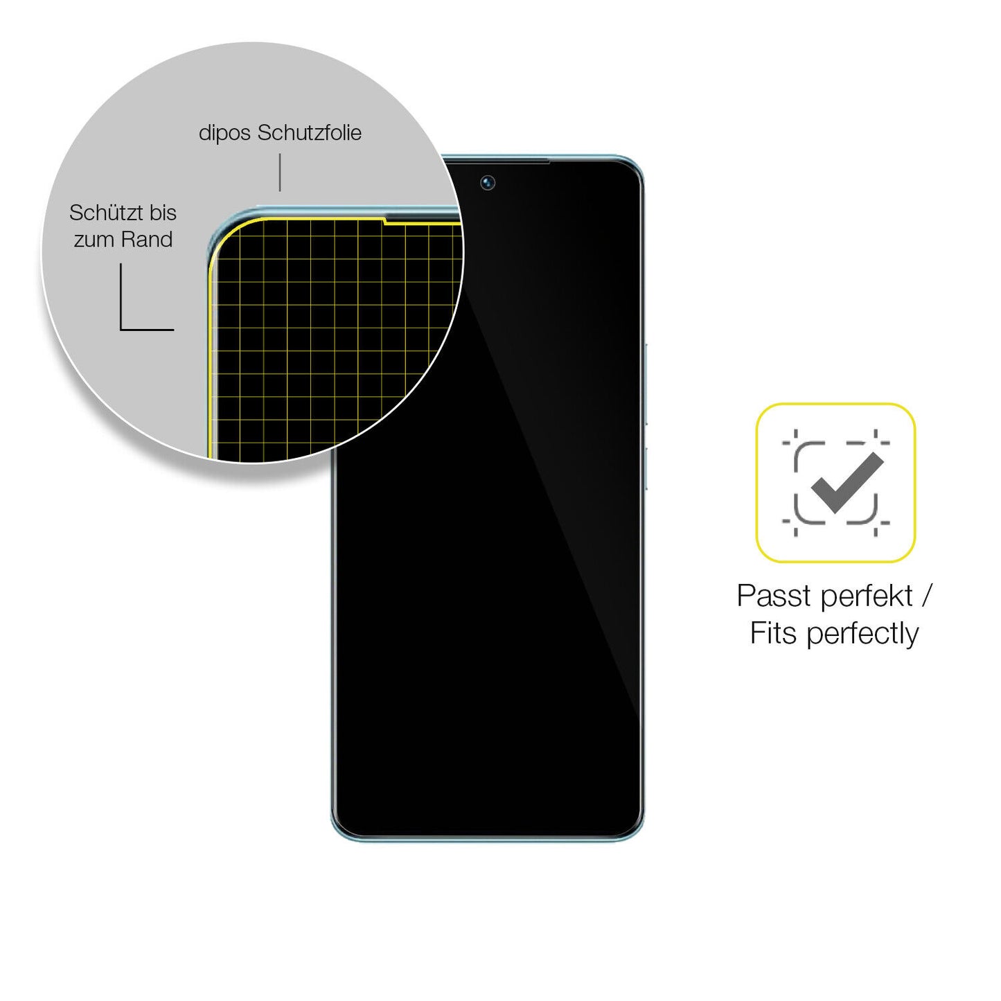 Schutzfolie mit optimaler Passform, zur Verwendung mit Hüllen geeignet