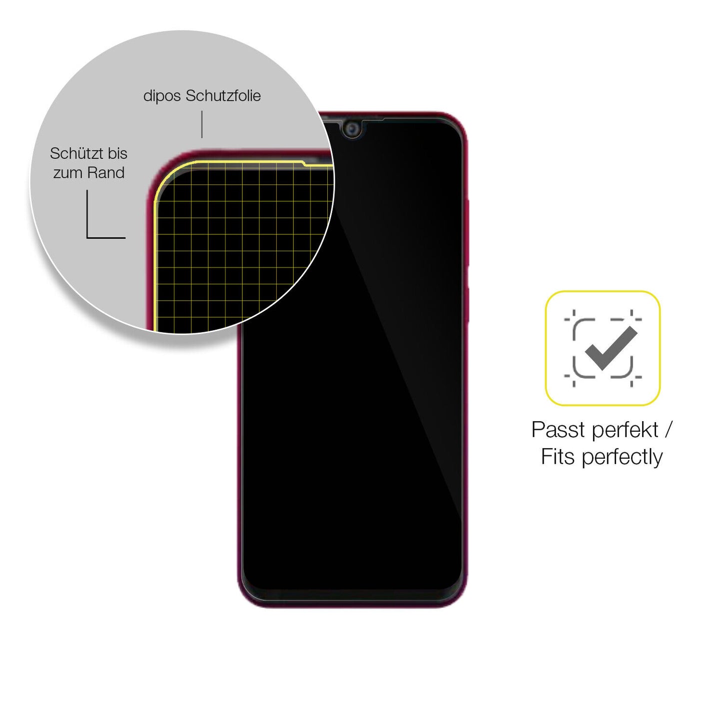 Schutzfolie mit optimaler Passform, zur Verwendung mit Hüllen geeignet