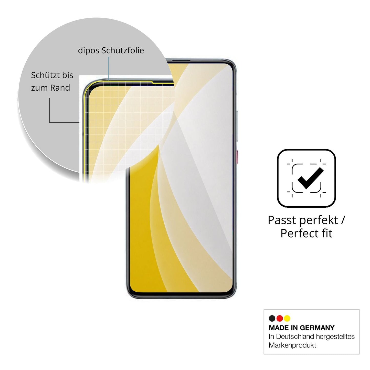 Schutzfolie mit optimaler Passform, zur Verwendung mit Hüllen geeignet