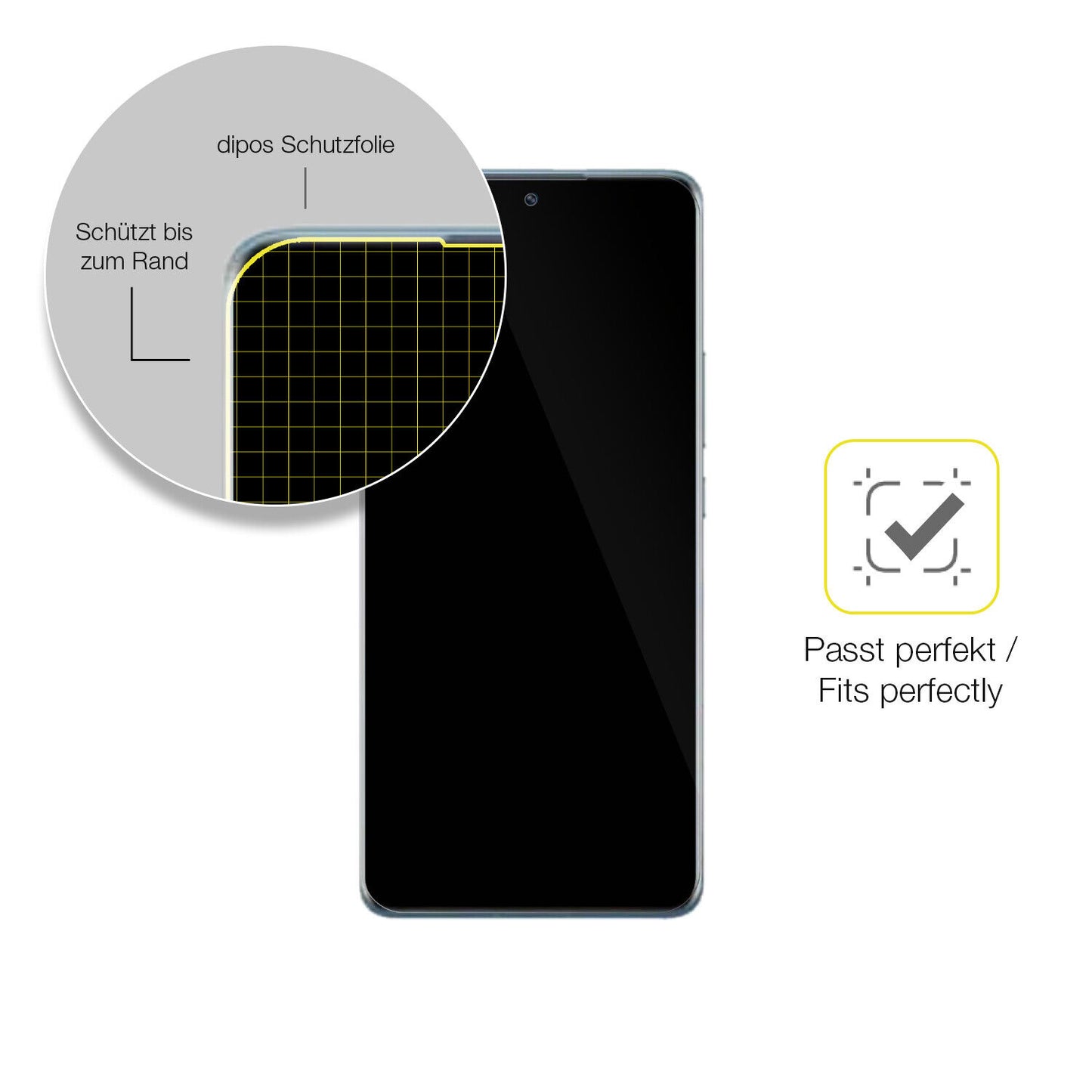 Schutzfolie mit optimaler Passform, zur Verwendung mit Hüllen geeignet