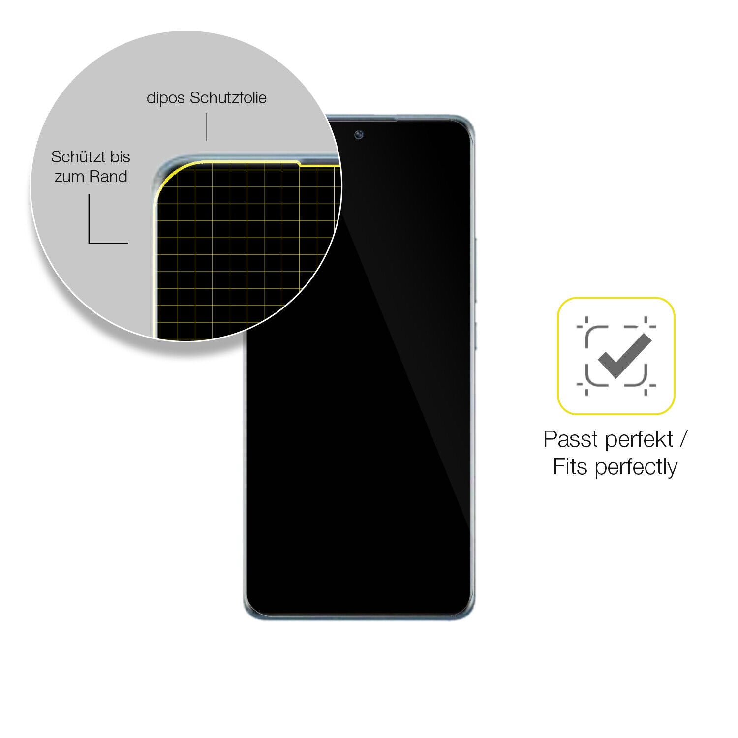 Schutzfolie mit optimaler Passform, zur Verwendung mit Hüllen geeignet