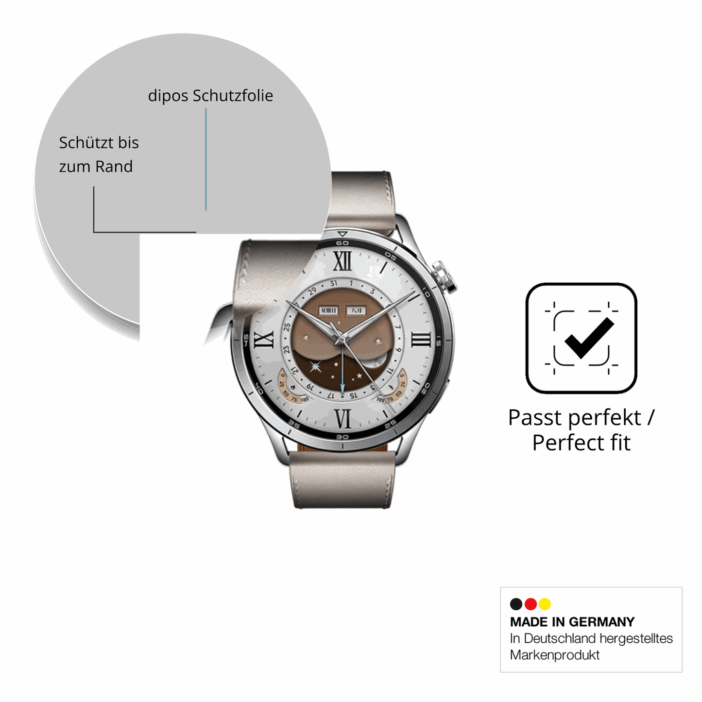 Schutzfolie mit optimaler Passform, zur Verwendung mit Hüllen geeignet