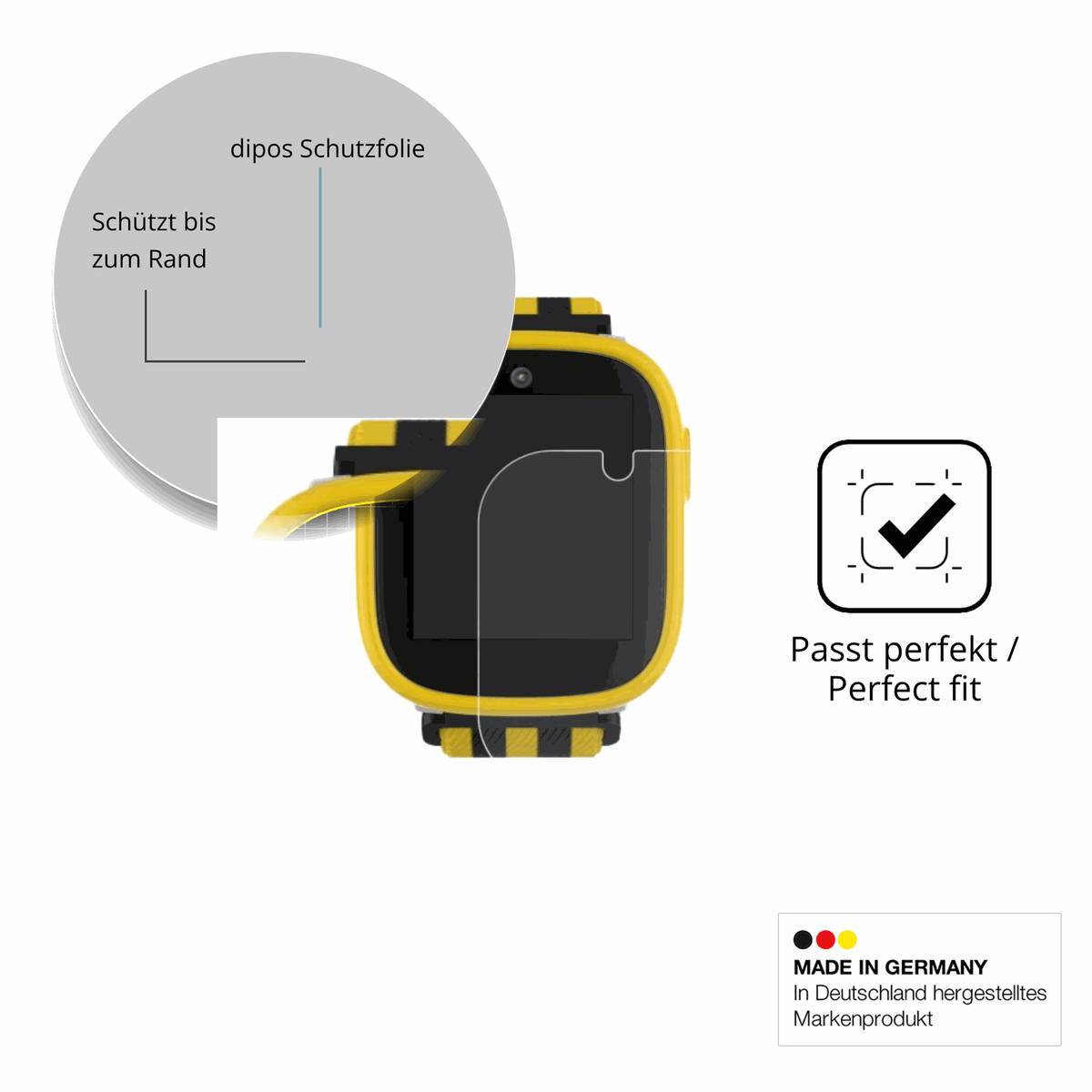 Schutzfolie mit optimaler Passform, zur Verwendung mit H�llen geeignet