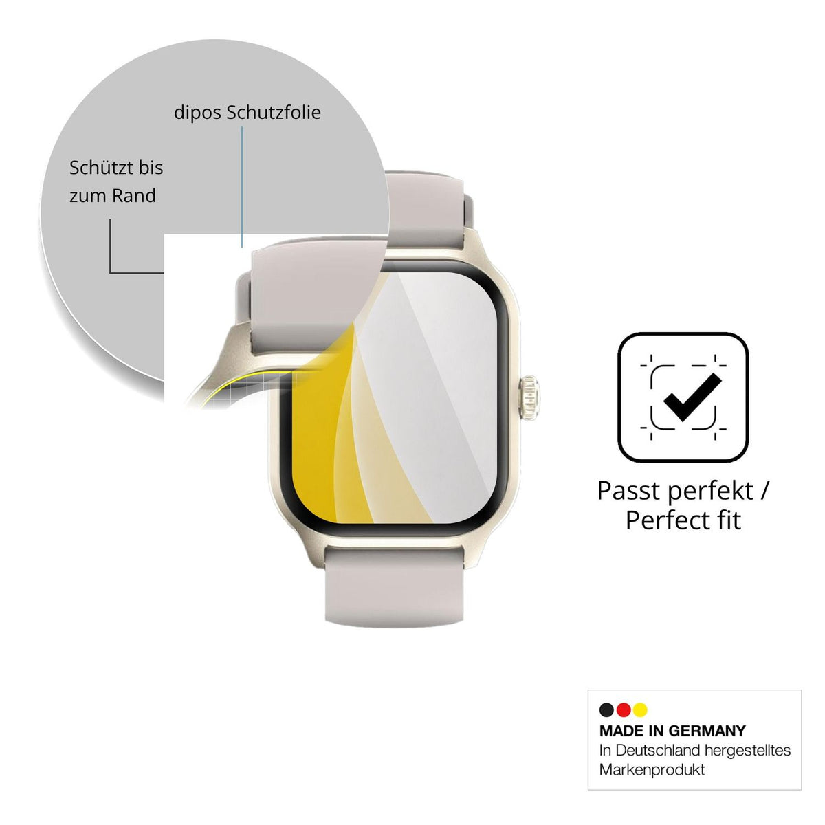 Schutzfolie mit optimaler Passform, zur Verwendung mit Hüllen geeignet