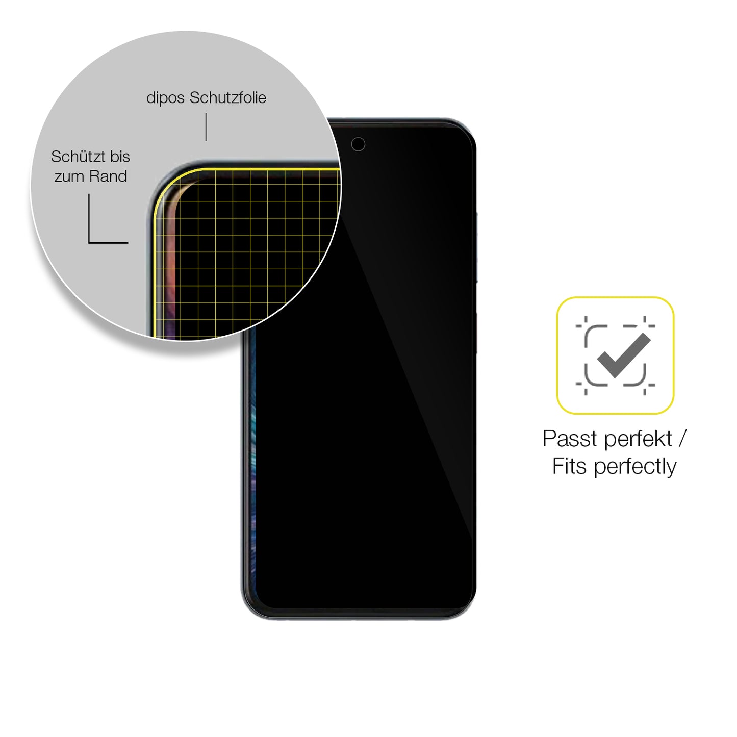 Schutzfolie mit optimaler Passform, zur Verwendung mit Hüllen geeignet