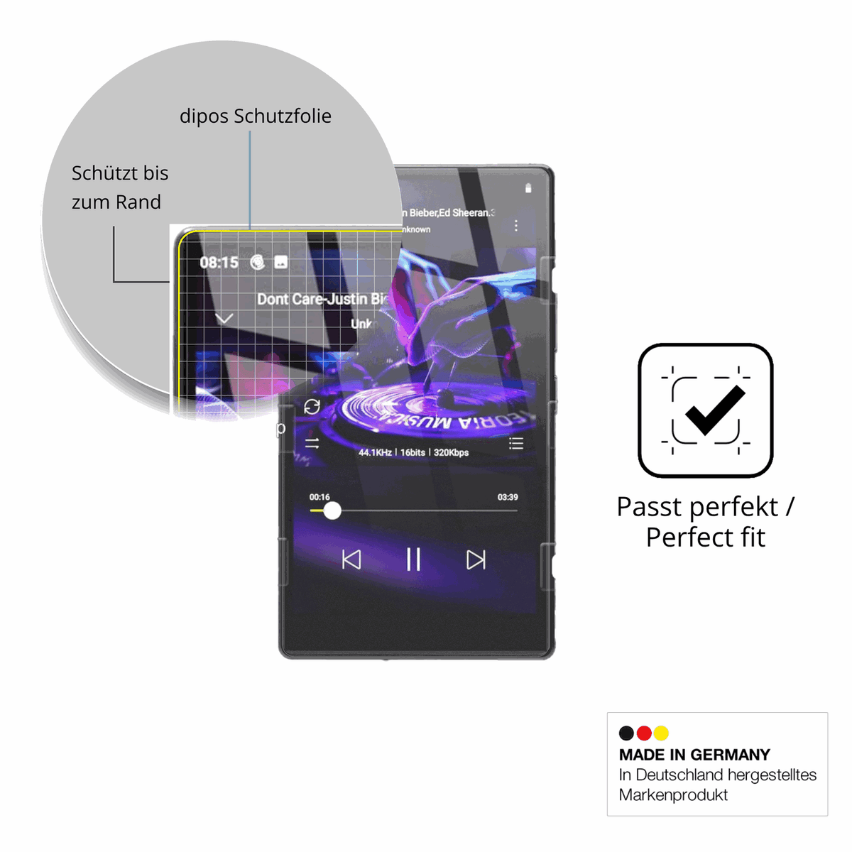 Besonders flexibler Displayschutz mit Anti-Shock-Schicht im Materialmix