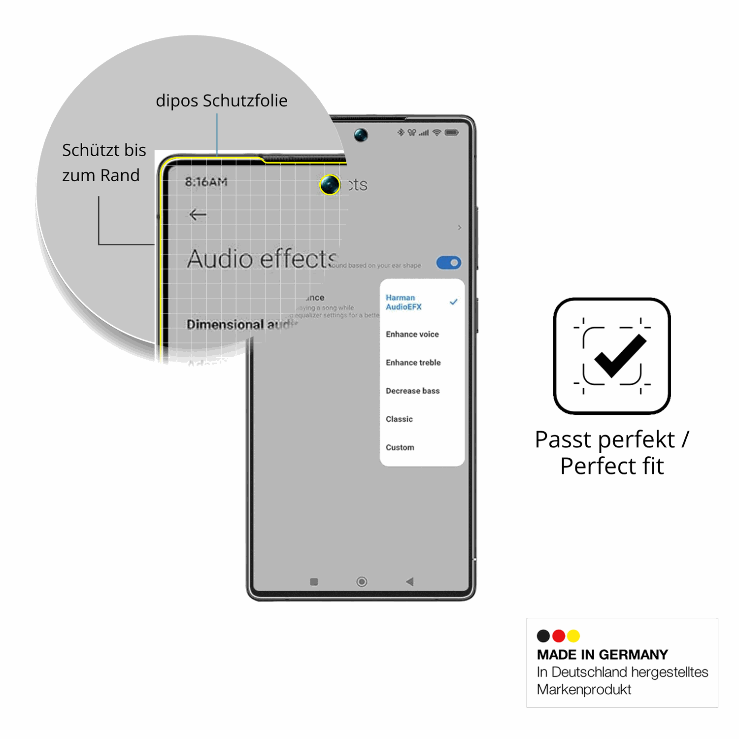 Besonders flexibler Displayschutz mit Anti-Shock-Schicht im Materialmix