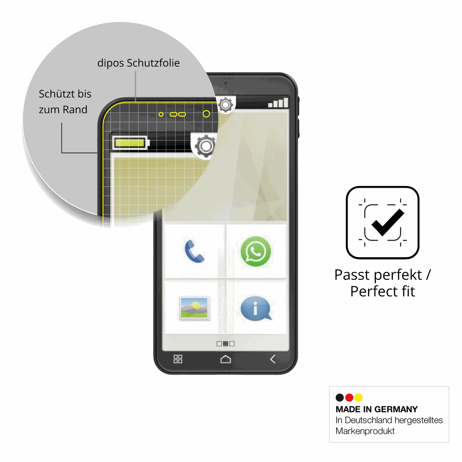 Besonders flexibler Displayschutz mit Anti-Shock-Schicht im Materialmix