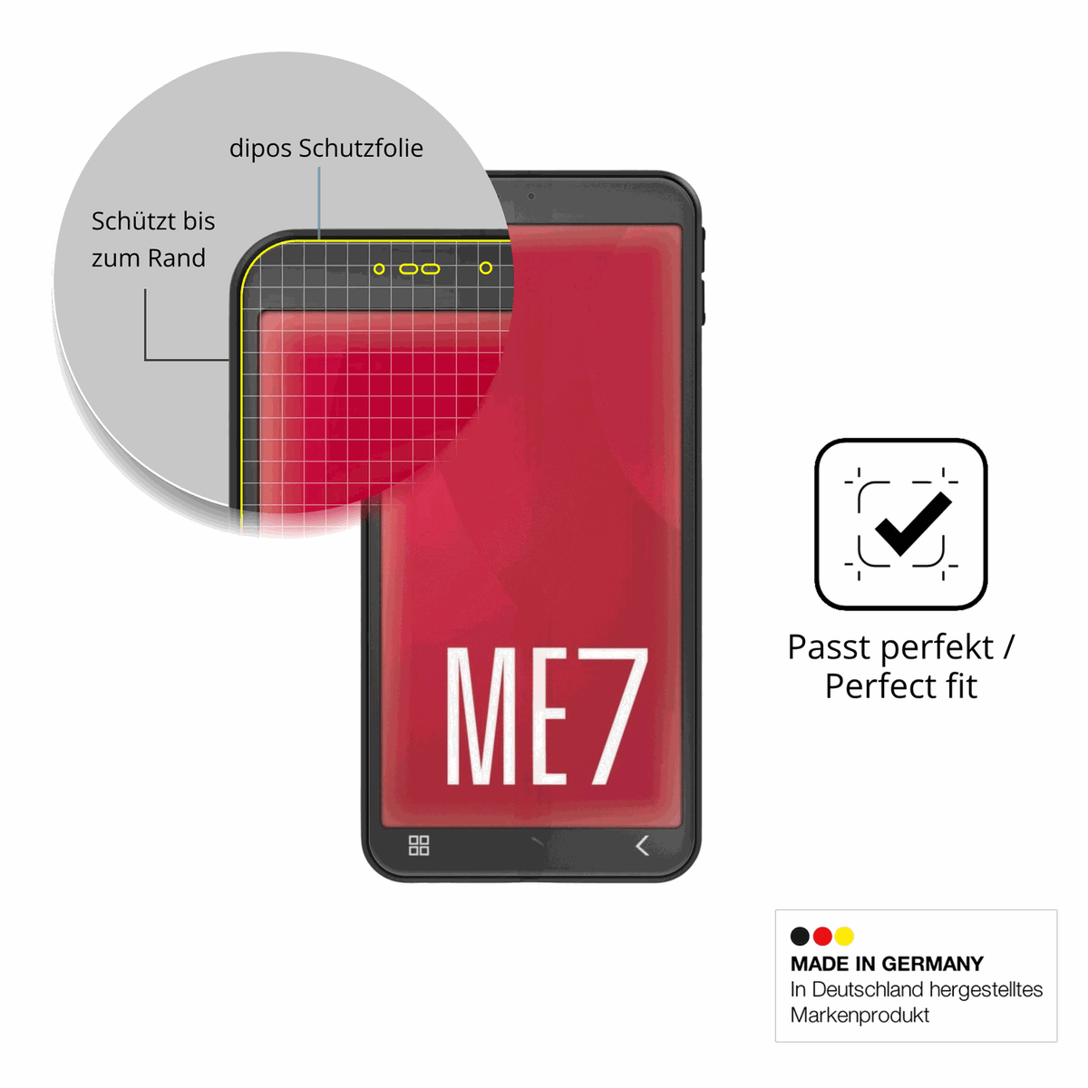 Besonders flexibler Displayschutz mit Anti-Shock-Schicht im Materialmix