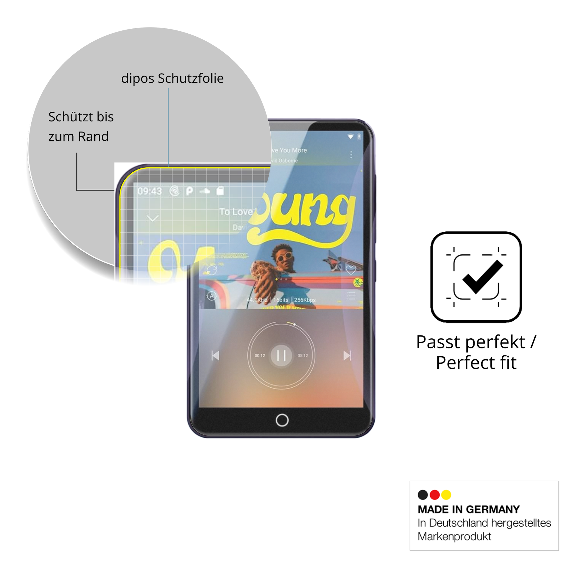Besonders flexibler Displayschutz mit Anti-Shock-Schicht im Materialmix