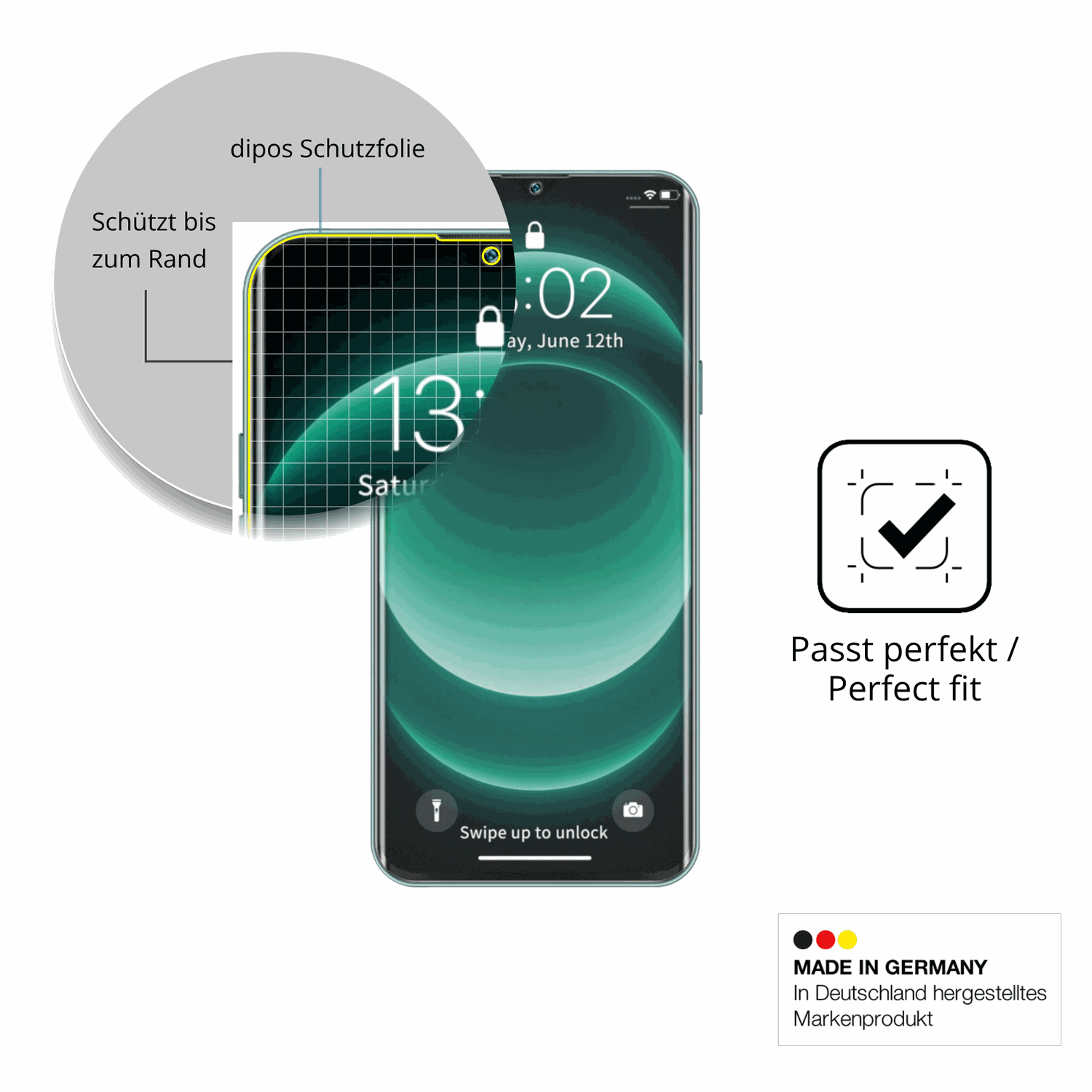 Besonders flexibler Displayschutz mit Anti-Shock-Schicht im Materialmix