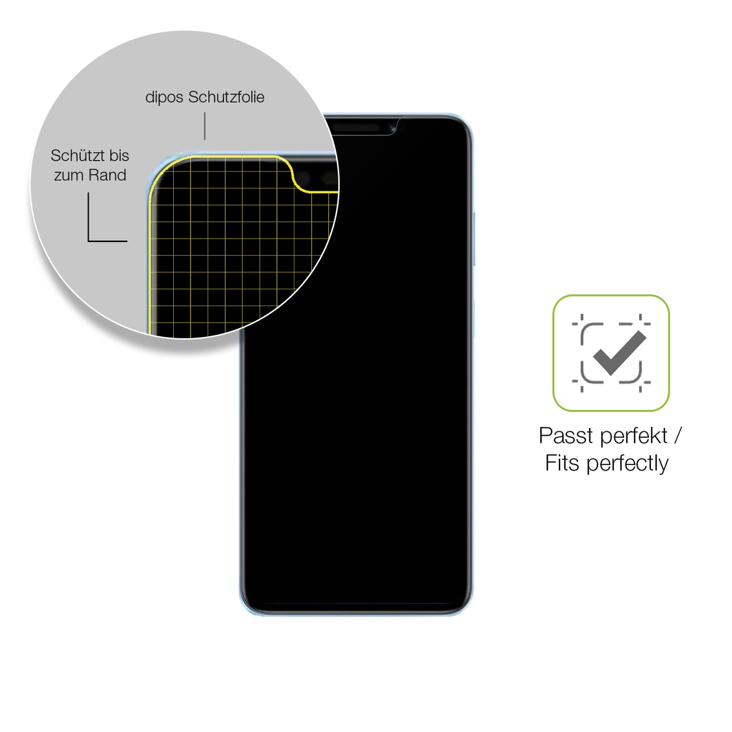 Besonders flexibler Displayschutz mit Anti-Shock-Schicht im Materialmix