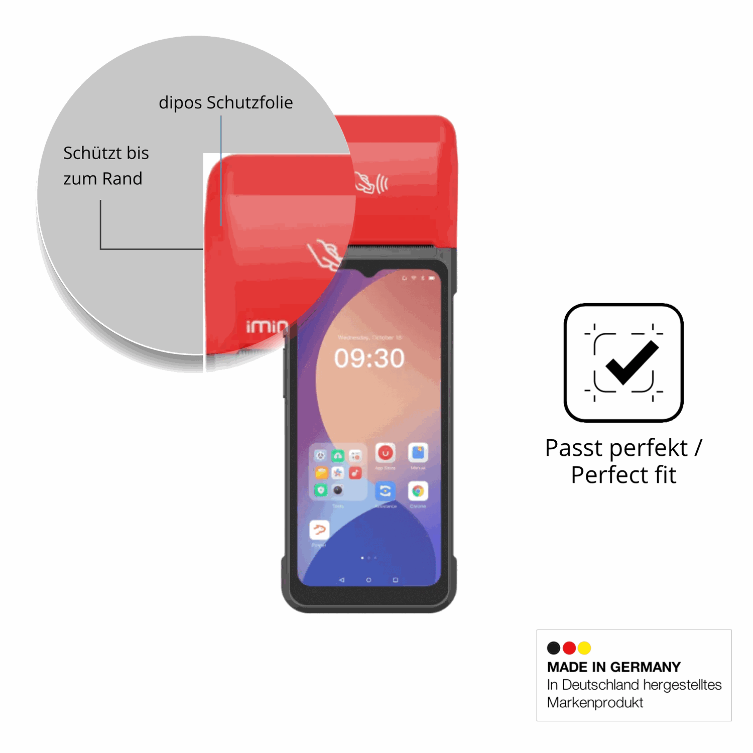 Besonders flexibler Displayschutz mit Anti-Shock-Schicht im Materialmix
