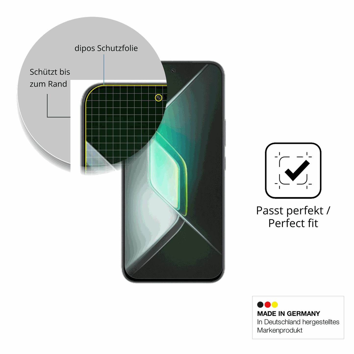 Besonders flexibler Displayschutz mit Anti-Shock-Schicht im Materialmix