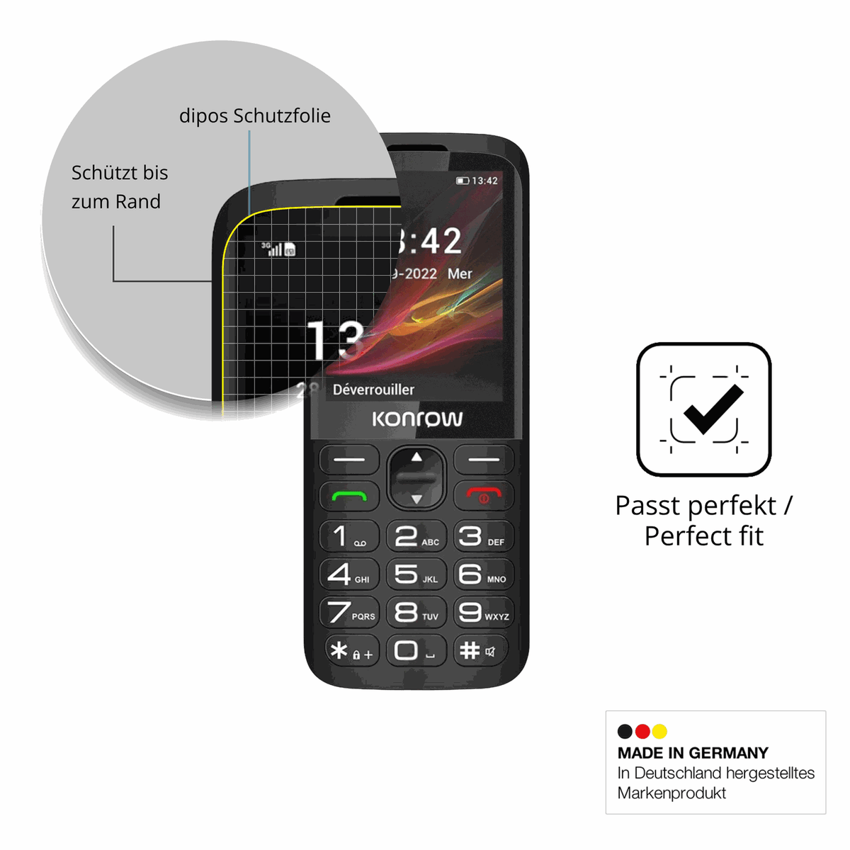 Besonders flexibler Displayschutz mit Anti-Shock-Schicht im Materialmix