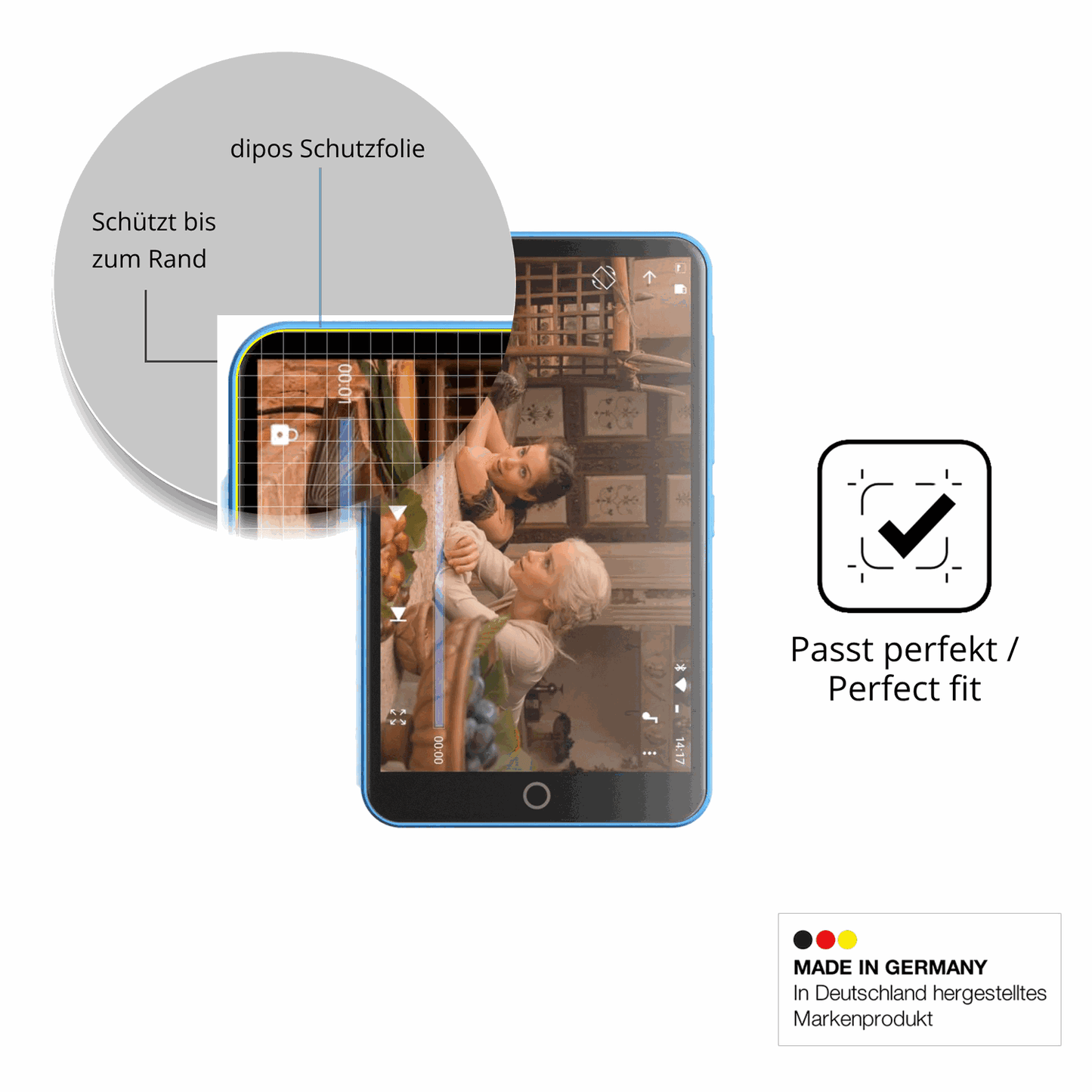 Besonders flexibler Displayschutz mit Anti-Shock-Schicht im Materialmix