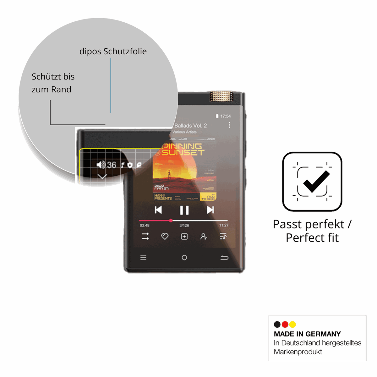 Besonders flexibler Displayschutz mit Anti-Shock-Schicht im Materialmix