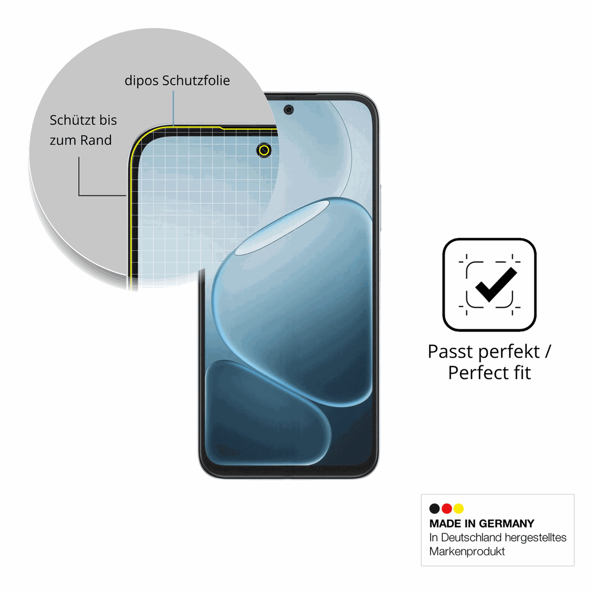 Besonders flexibler Displayschutz mit Anti-Shock-Schicht im Materialmix