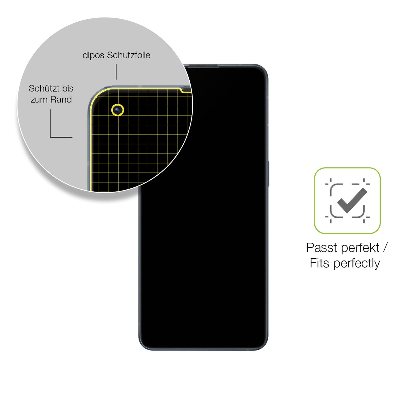 Besonders flexibler Displayschutz mit Anti-Shock-Schicht im Materialmix