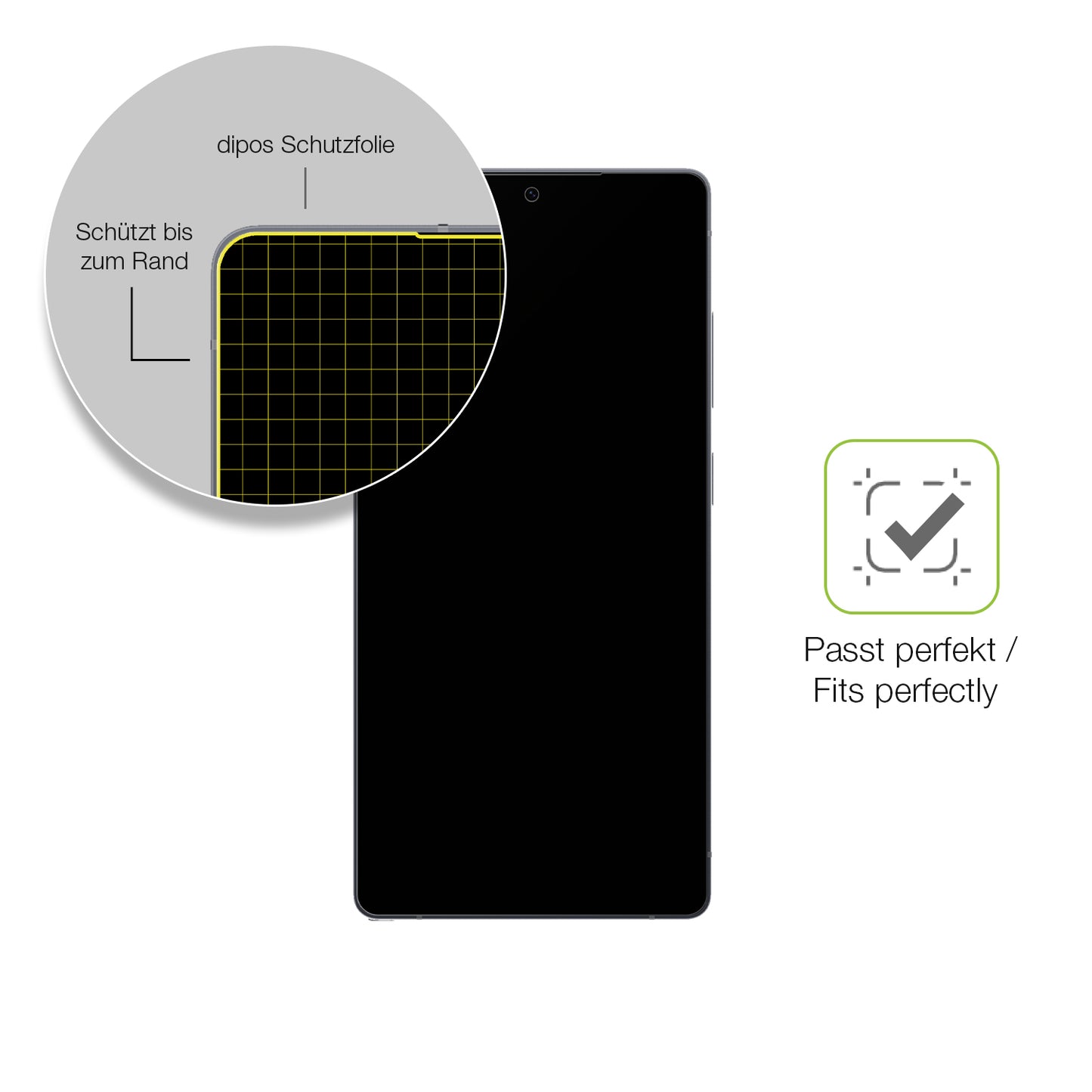Besonders flexibler Displayschutz mit Anti-Shock-Schicht im Materialmix