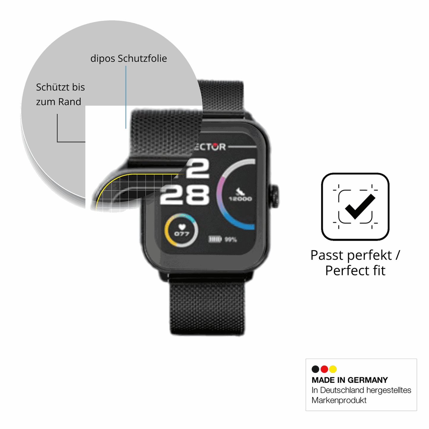 Besonders flexibler Displayschutz mit Anti-Shock-Schicht im Materialmix
