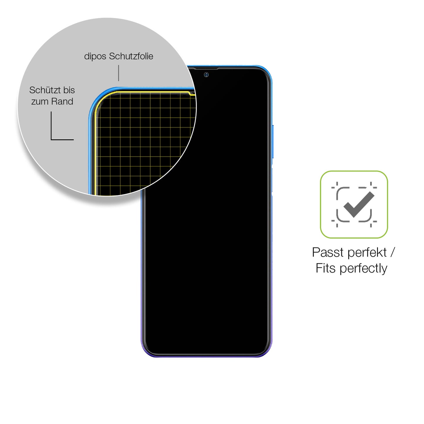 Besonders flexibler Displayschutz mit Anti-Shock-Schicht im Materialmix