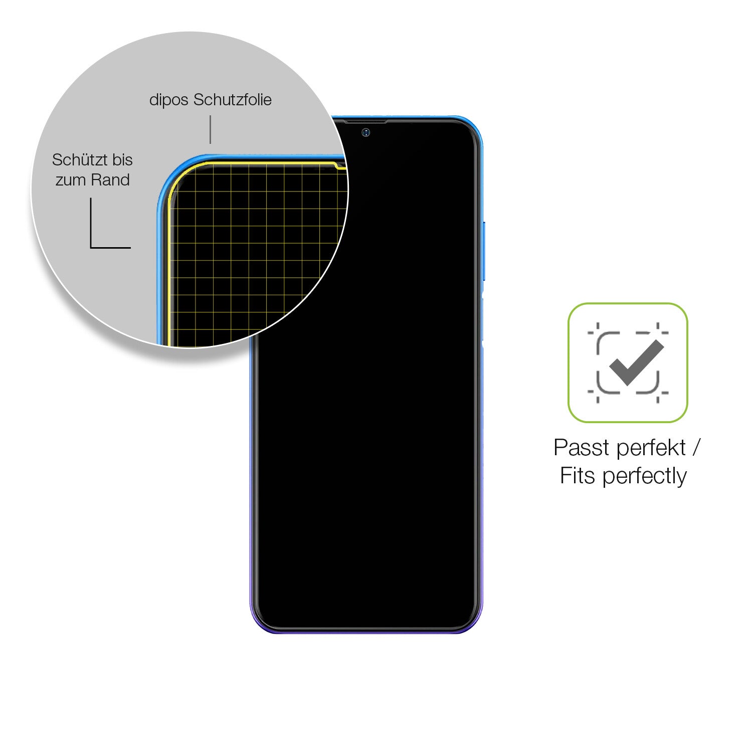 Besonders flexibler Displayschutz mit Anti-Shock-Schicht im Materialmix