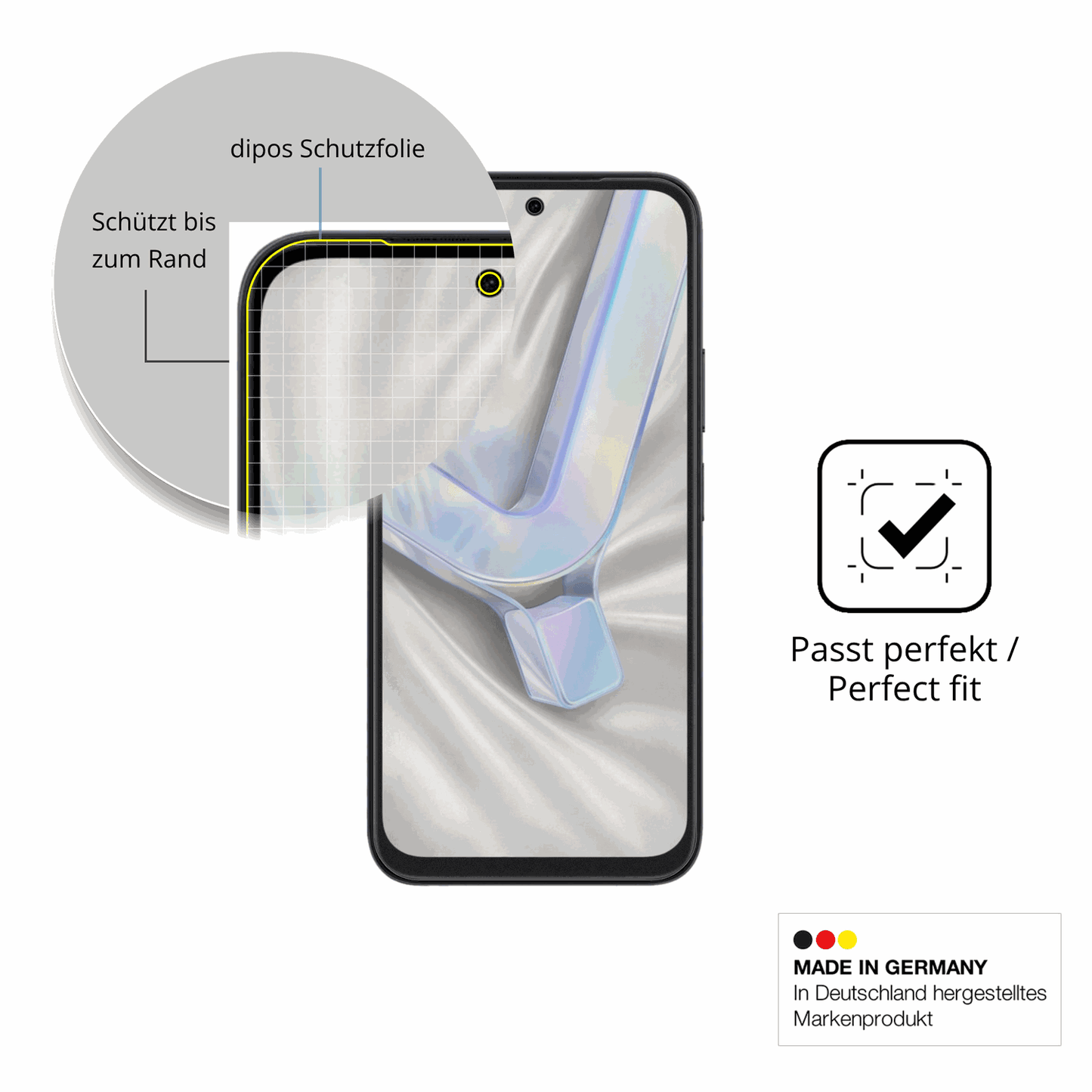 Besonders flexibler Displayschutz mit Anti-Shock-Schicht im Materialmix