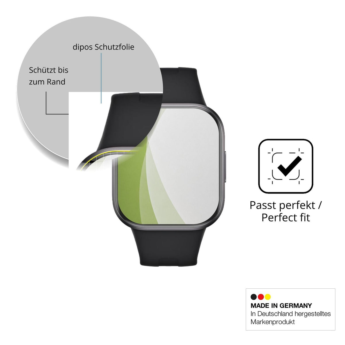 2x Full Cover Schutzfolie matt für Xiaomi Redmi Watch 6 Active