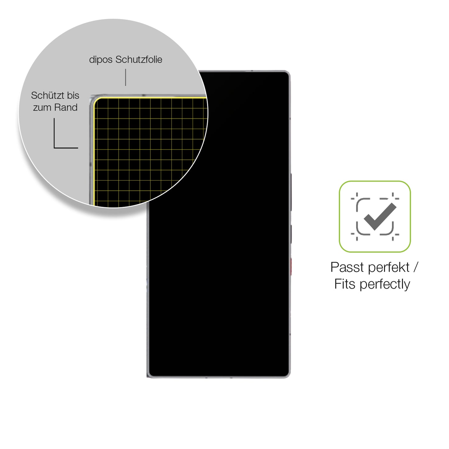 Besonders flexibler Displayschutz mit Anti-Shock-Schicht im Materialmix