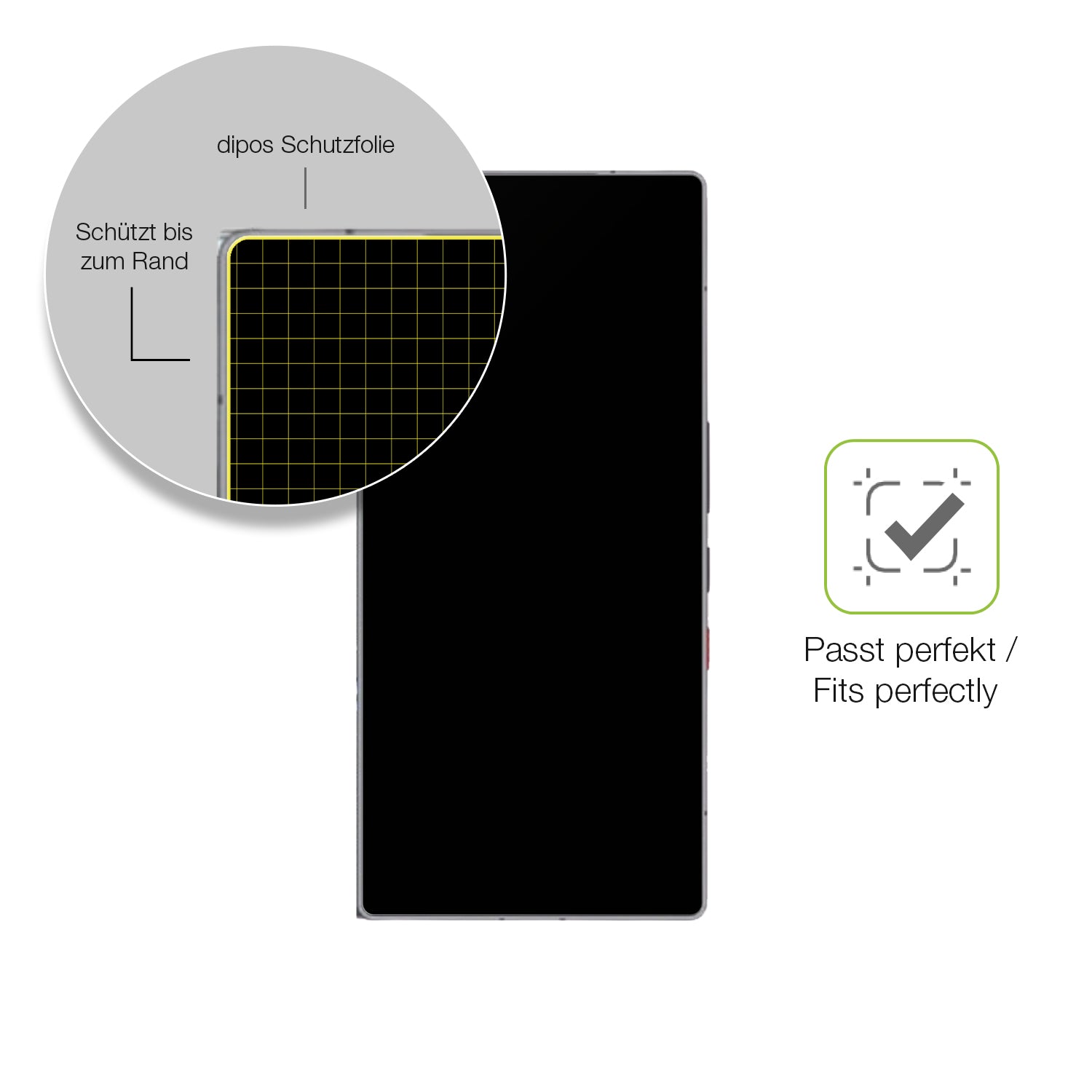 Besonders flexibler Displayschutz mit Anti-Shock-Schicht im Materialmix