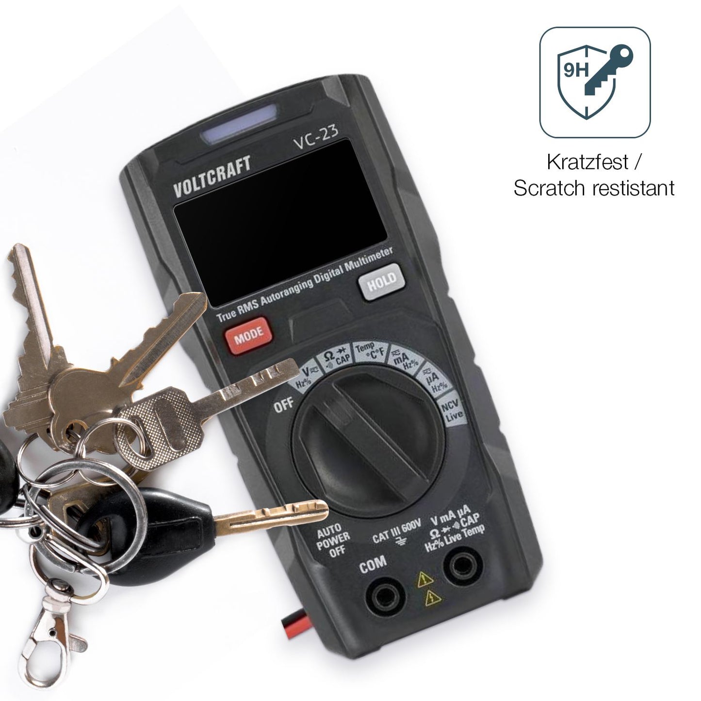 dipos Displayschutz für Voltcraft VC191, mattierte Oberfläche, robuste Festigkeit und perfekte Passform