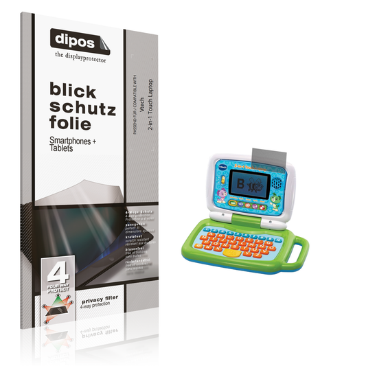 Blickschutzfolie von dipos passend für Vtech 2-in-1 Touch Laptop, präziser Zuschnitt und blasenfrei montiert