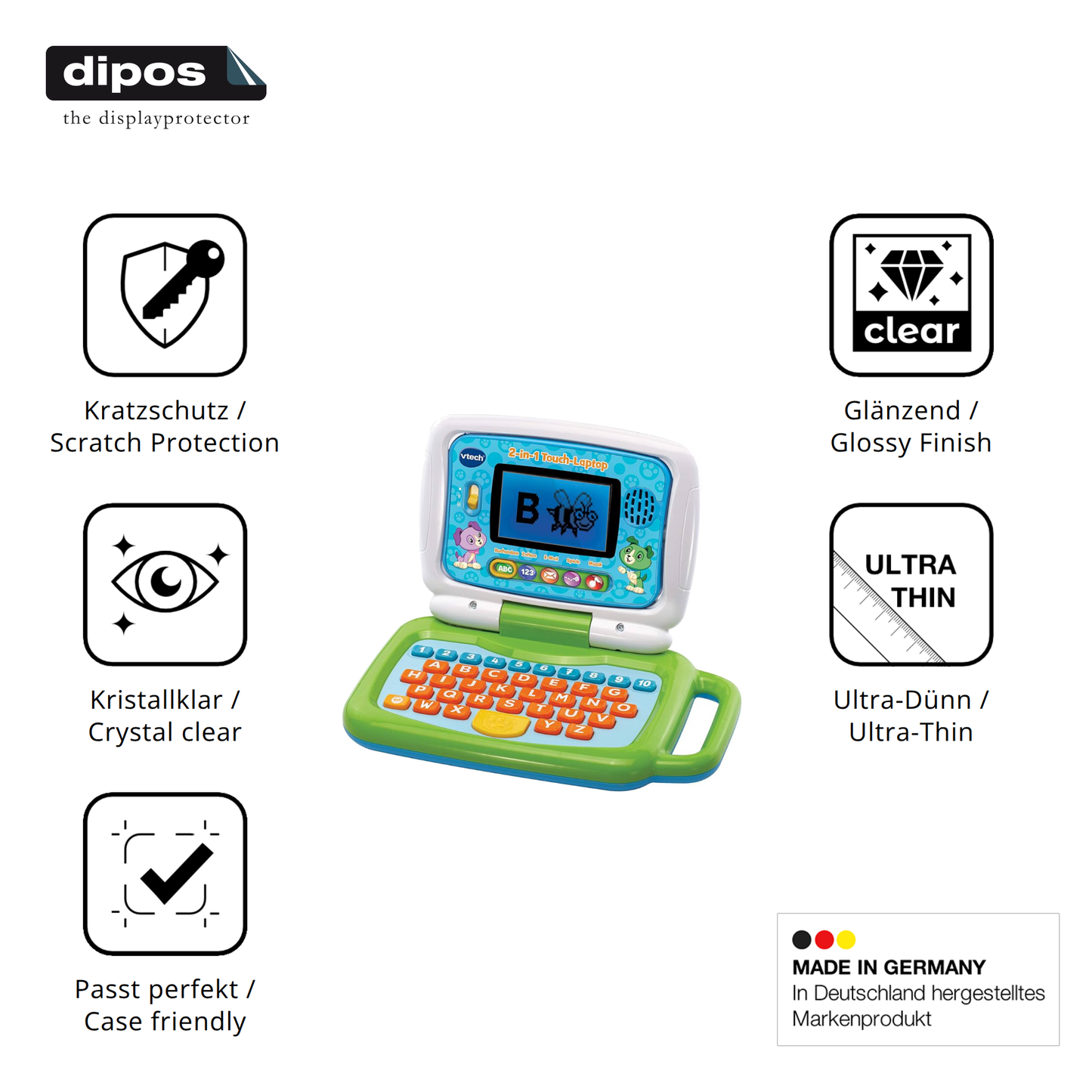 Displayschutz hergestellt in Deutschland, höchste Qualität made in Germany