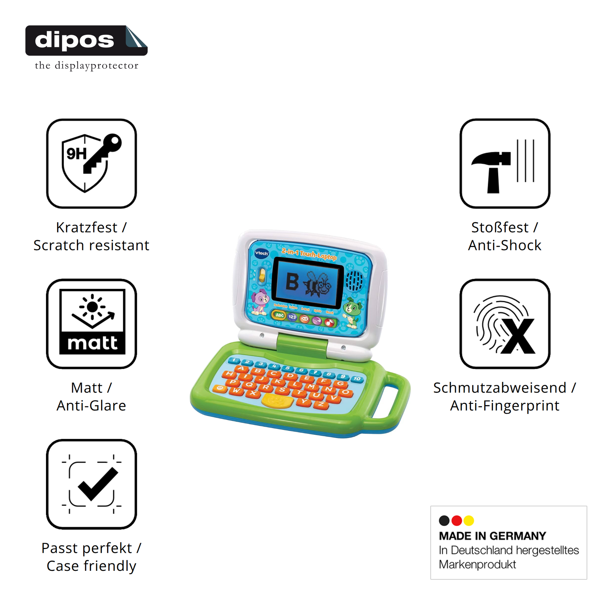 Displayschutz hergestellt in Deutschland, höchste Qualität made in Germany