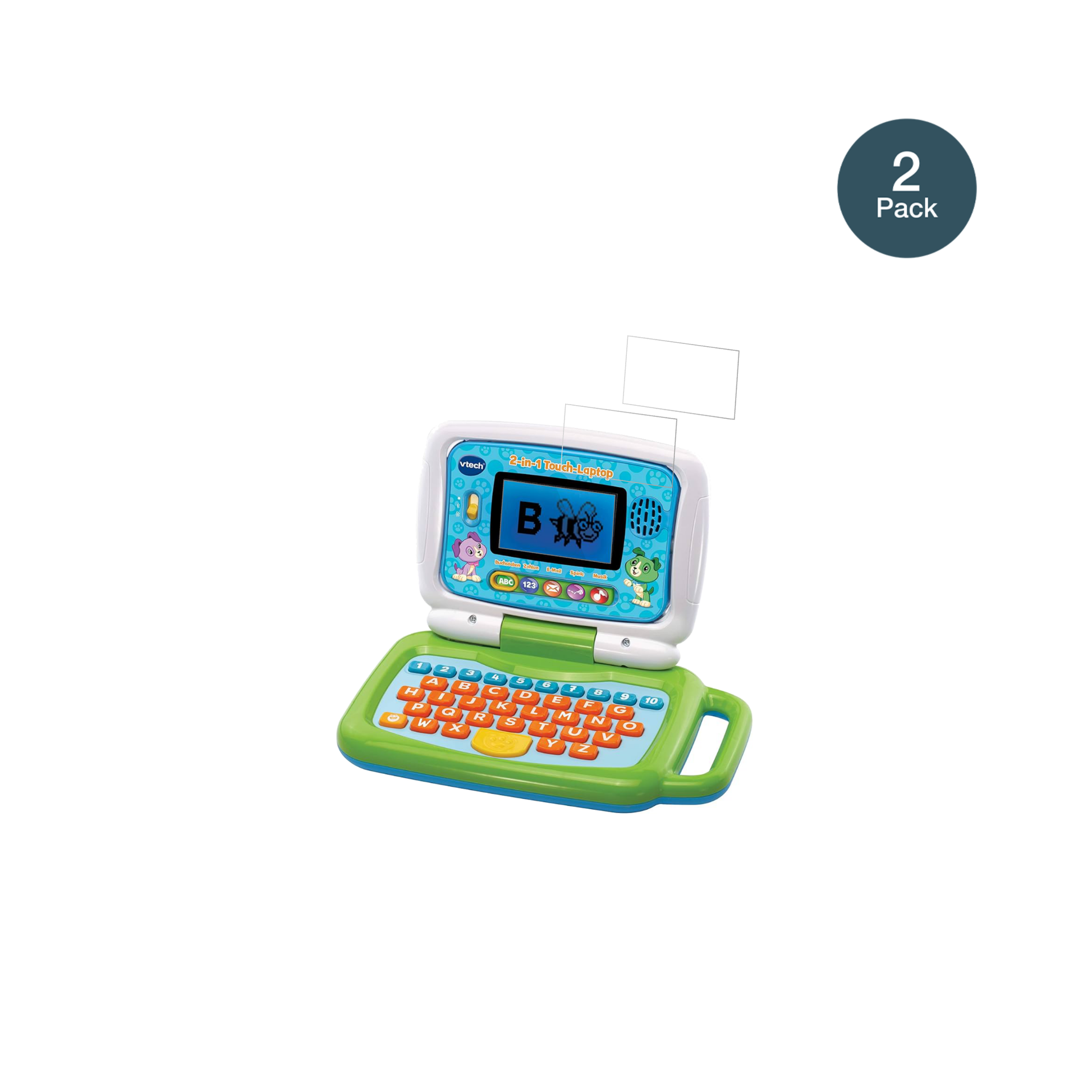 Vtech2-in-1 Touch Laptop mit aufgebrachter dipos Flex Schutzfolie, glasklare Darstellung ohne Einschränkungen