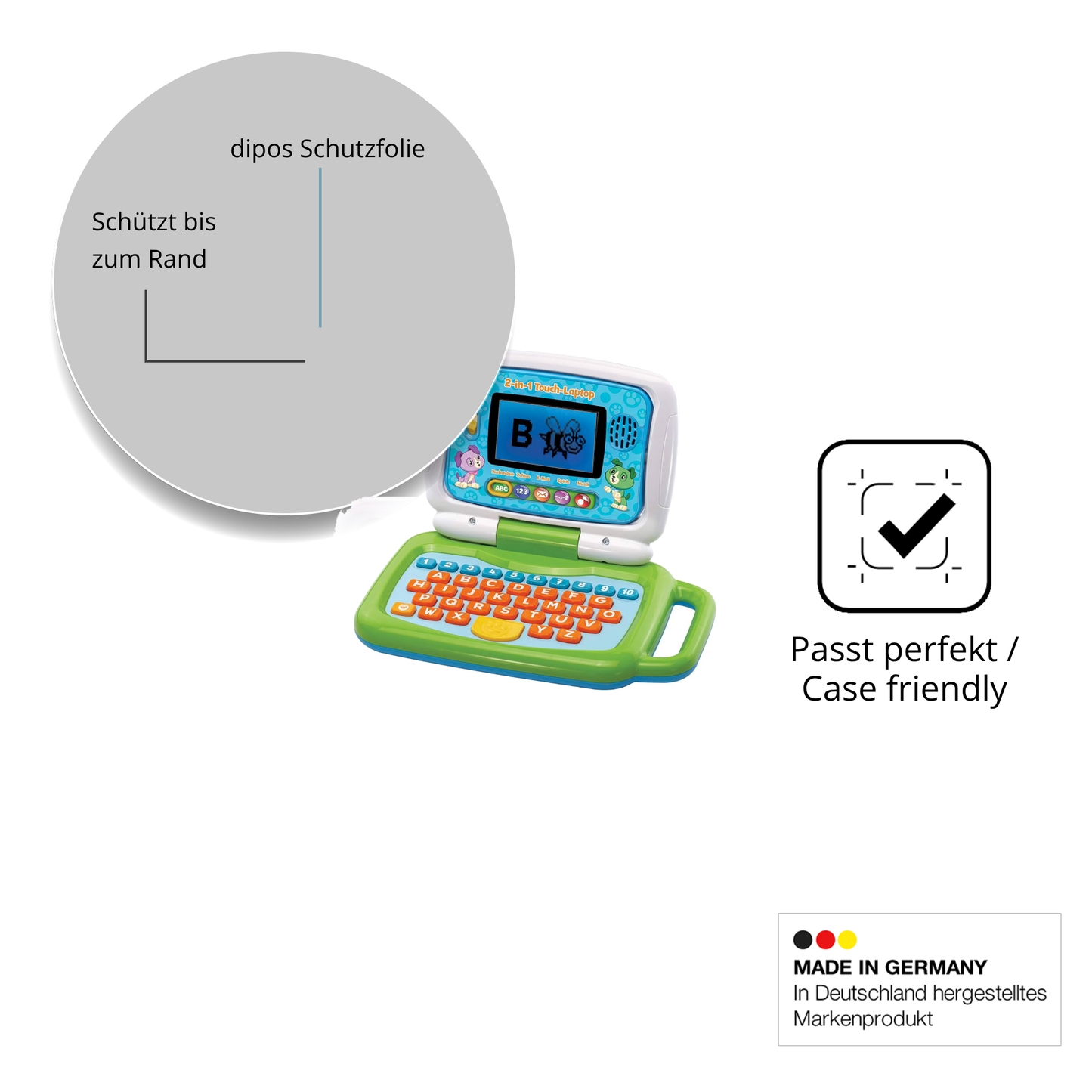 Besonders flexibler Displayschutz mit Anti-Shock-Schicht im Materialmix