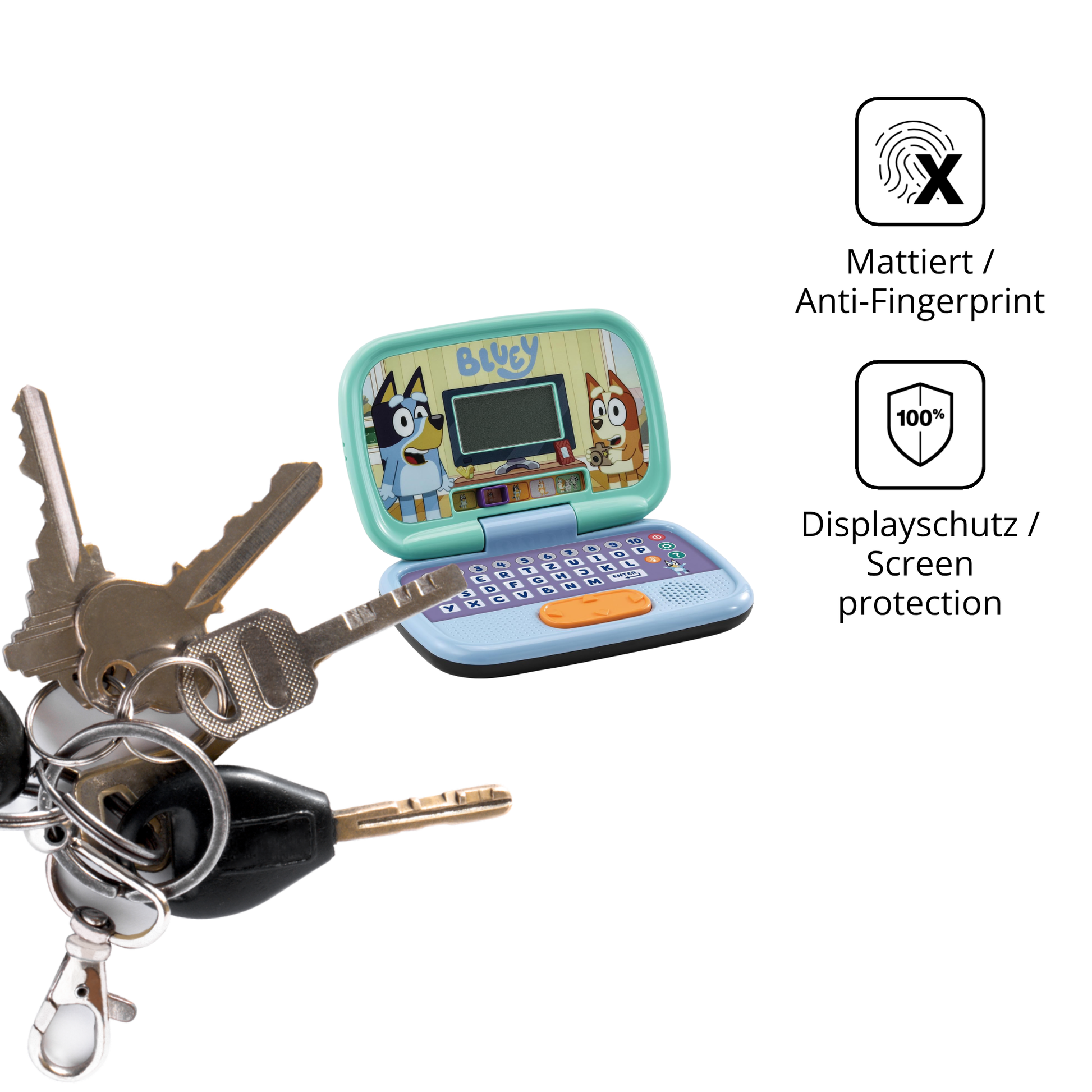 dipos Displayschutz für Vtech Bluey Lernlaptop, mattierte Oberfläche, Blickschutzfilter und perfekter Passform