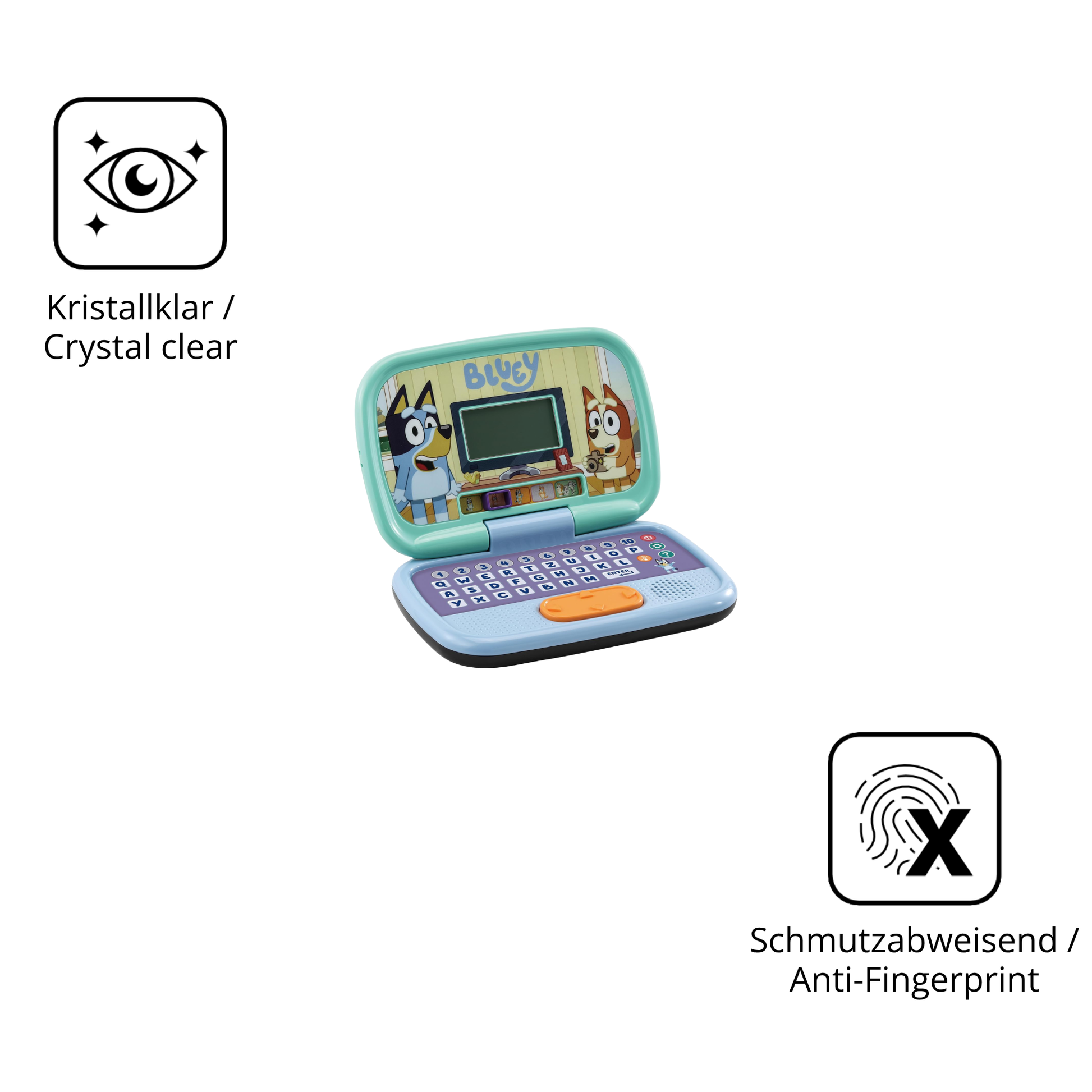 Flexible TPU-Folie passend zugeschnitten für Vtech Bluey Lernlaptop, vollständige Abdeckung