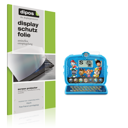 Matte Displayschutzfolie von dipos passend für Vtech Paw Patrol Lernlaptop, präziser Zuschnitt und blasenfrei montiert