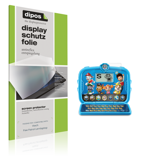 Matte Displayschutzfolie von dipos passend für Vtech Paw Patrol Lernlaptop, präziser Zuschnitt und blasenfrei montiert