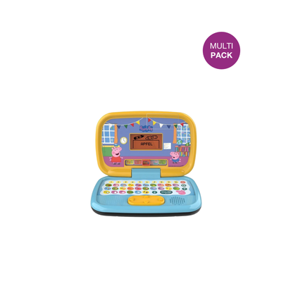 VtechPeppas Lernlaptop mit aufgebrachter dipos Displayschutzfolie, glasklare Darstellung ohne Einschränkungen