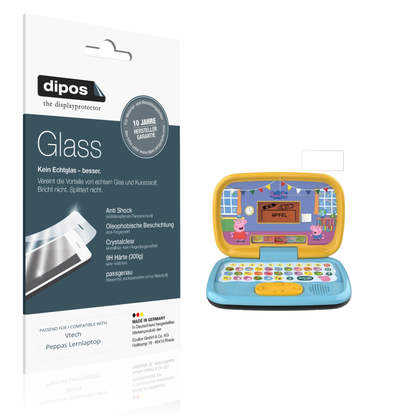 Klare Displayschutzfolie von dipos passend für Vtech Peppas Lernlaptop, 9H kratzfest und blasenfrei montiert