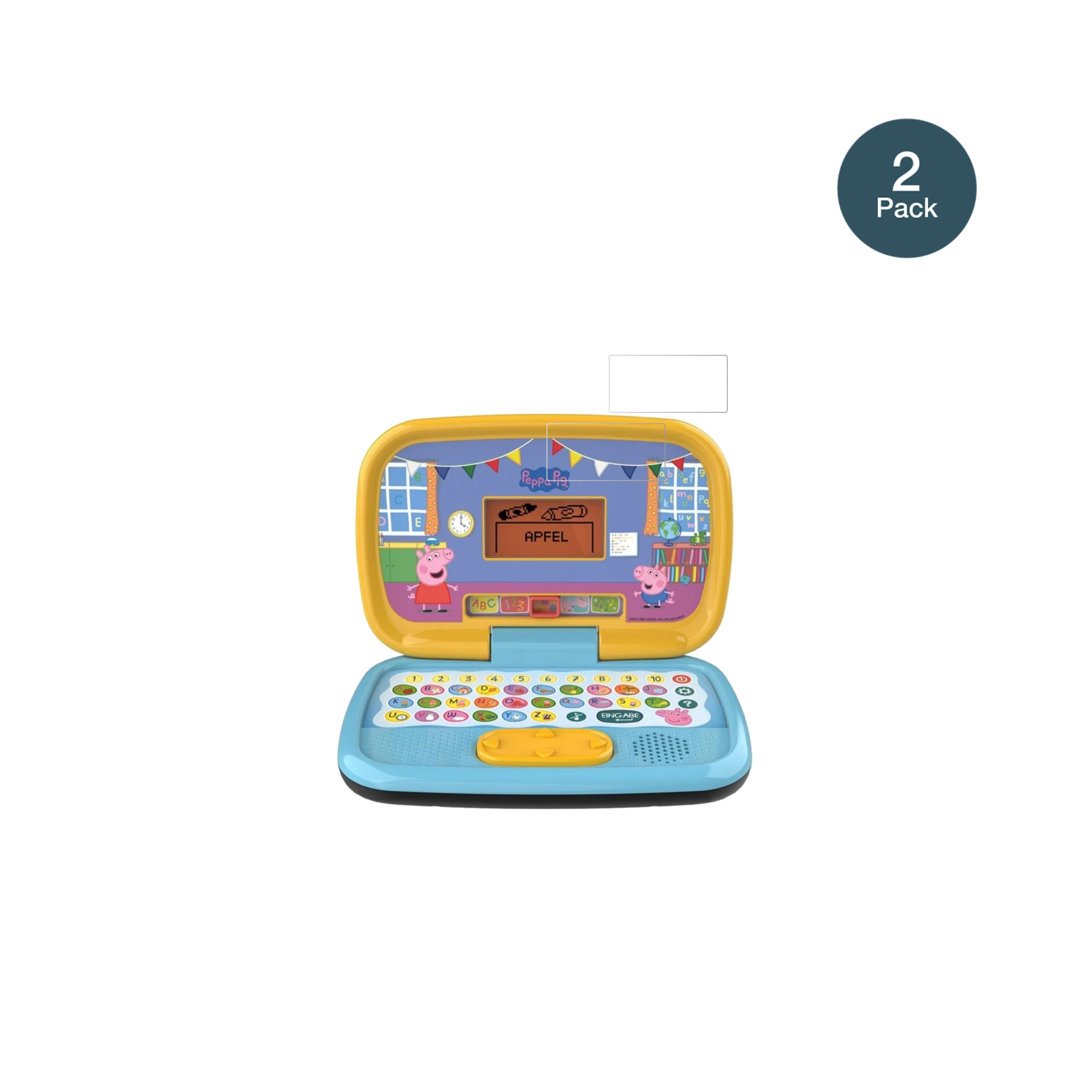 VtechPeppas Lernlaptop mit aufgebrachter dipos Flex Schutzfolie, glasklare Darstellung ohne Einschränkungen