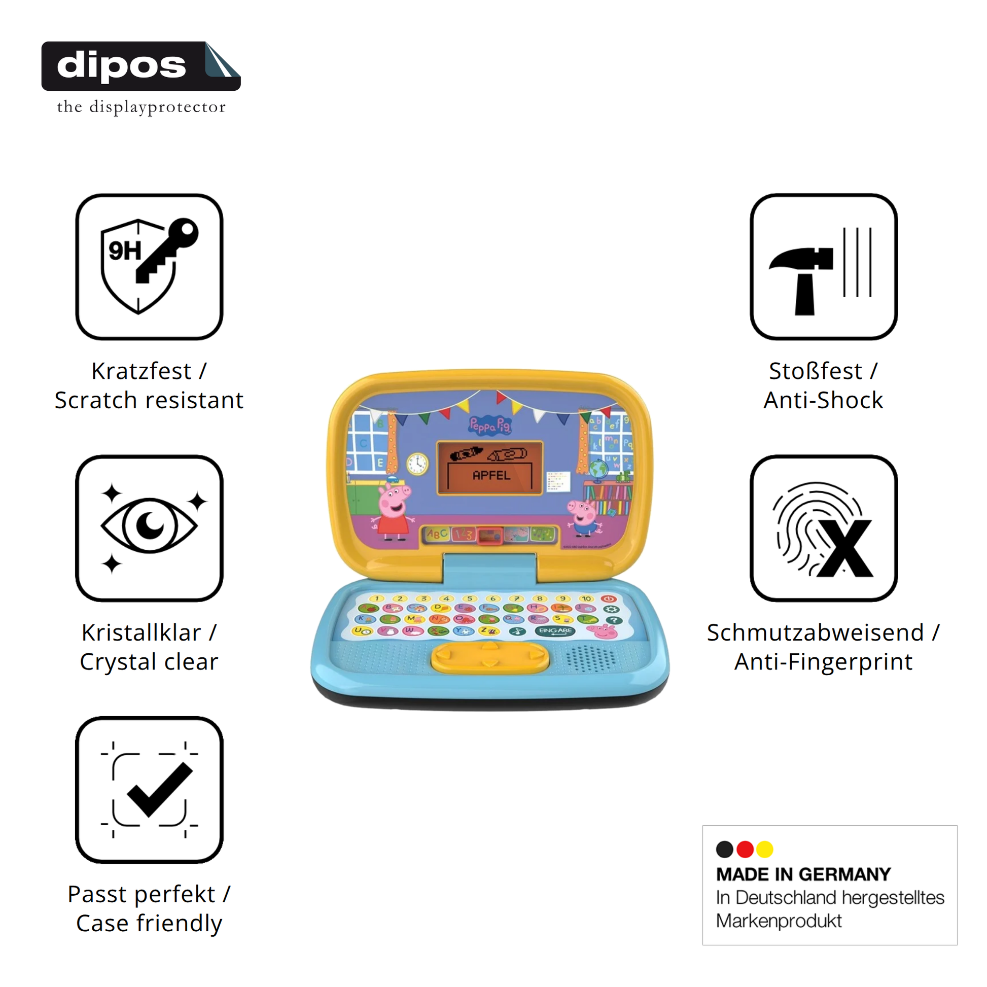 Displayschutz hergestellt in Deutschland, höchste Qualität made in Germany
