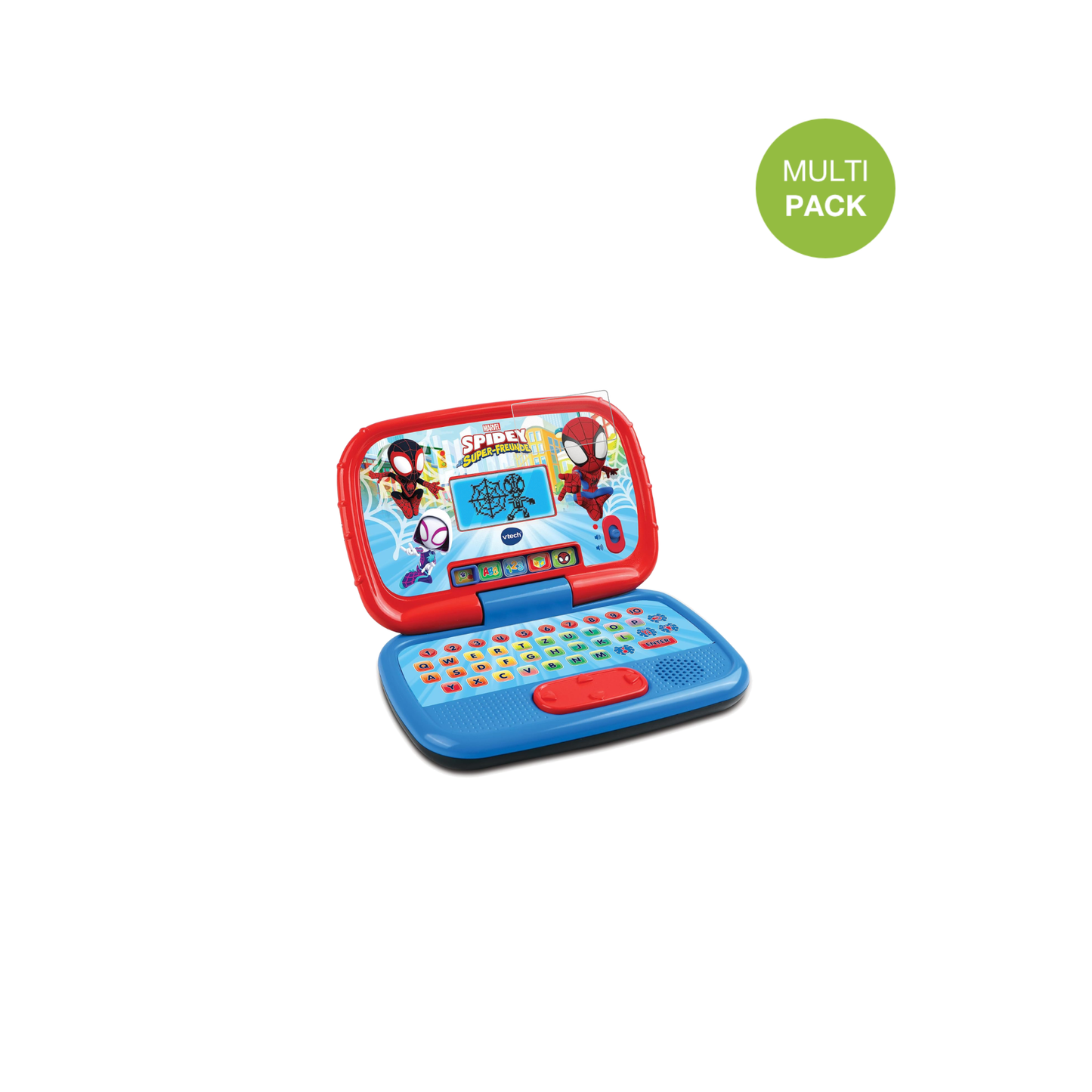 VtechSpidey Lernlaptop mit aufgebrachter dipos Displayschutzfolie, die lästige Fingerabdrücke minimiert
