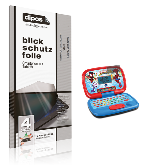 Blickschutzfolie von dipos passend für Vtech Spidey Lernlaptop, präziser Zuschnitt und blasenfrei montiert